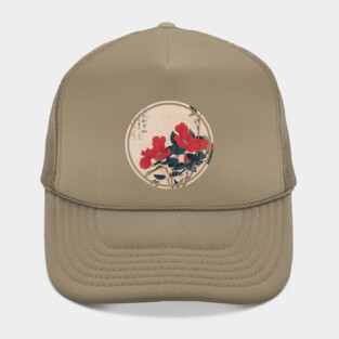 Old japanese flower painting Hat