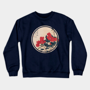 Old japanese flower painting Crewneck Sweatshirt