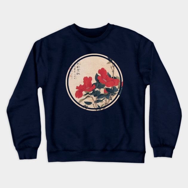 Old japanese flower painting Crewneck Sweatshirt by Bearpear