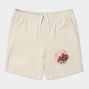 Old japanese flower painting Shorts