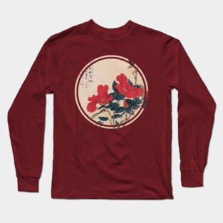 Old japanese flower painting Long Sleeve T-Shirt