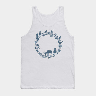 Winter Woodland Papercut Circle Tank Top