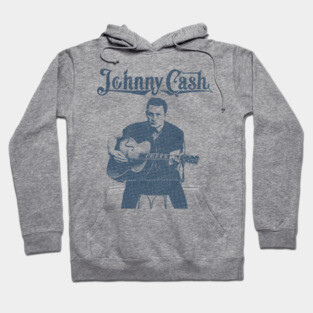 Johnny Cash - Blue Vintage Color Hoodie