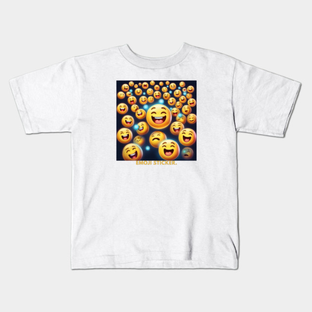 Funny emoji Kids T-Shirt by BlackMeme94