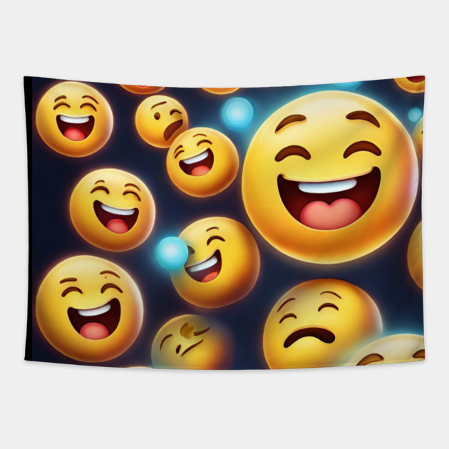 Funny emoji Tapestry by BlackMeme94