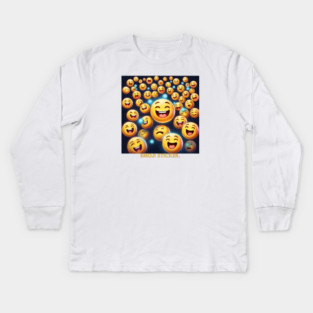 Funny emoji Kids Long Sleeve T-Shirt
