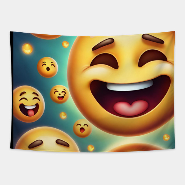 Funny emoji Tapestry by BlackMeme94