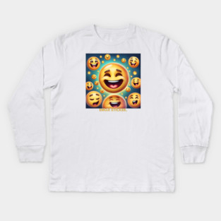 Funny emoji Kids Long Sleeve T-Shirt