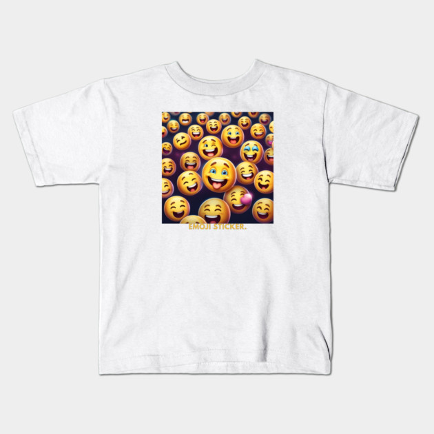 Funny emoji Kids T-Shirt by BlackMeme94