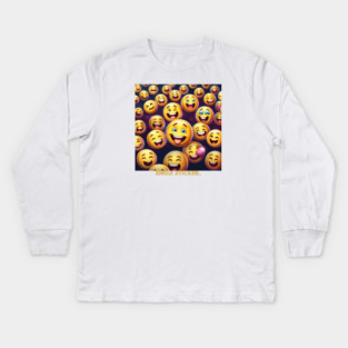 Funny emoji Kids Long Sleeve T-Shirt
