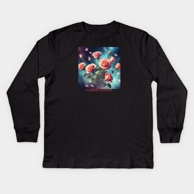 Flowers Lover Kids Long Sleeve T-Shirt by BlackMeme94