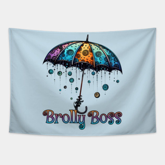 Brolly Boss Colorful Umbrella design Tapestry by Luxinda