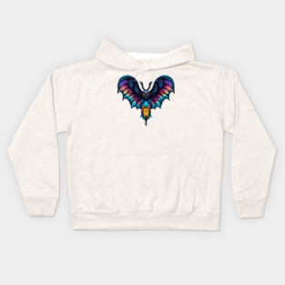 Creepy Goth Moth design Kids Hoodie