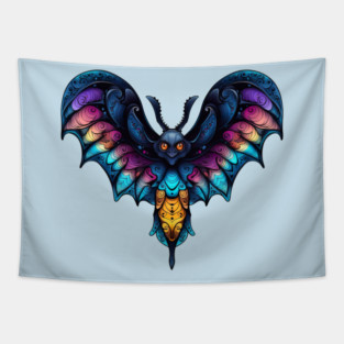 Creepy Goth Moth design Tapestry