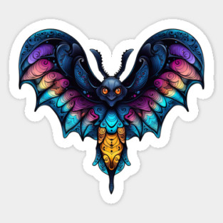 Creepy Goth Moth design Sticker