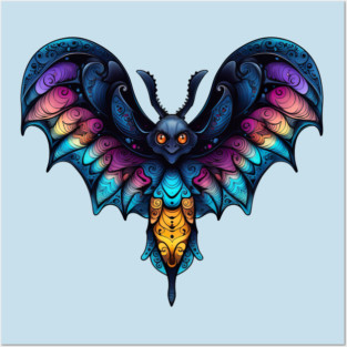Creepy Goth Moth design Posters and Art