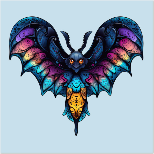 Creepy Goth Moth design Wall Art by Luxinda