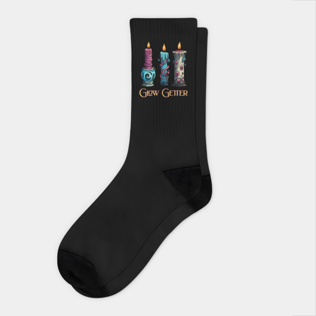 Glow Getter Strange Candles design Socks by Luxinda