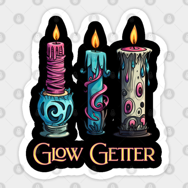 Glow Getter Strange Candles design Sticker by Luxinda