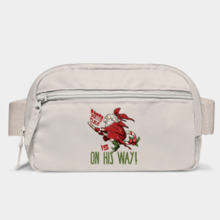 Santa Claus Witch Flying on Candy Cane Bag