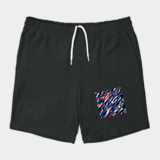 Patriotic Camouflage Red White and Blue with Stars American Pride Abstract Pattern Shorts