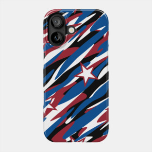 Patriotic Camouflage Red White and Blue with Stars American Pride Abstract Pattern Phone Case