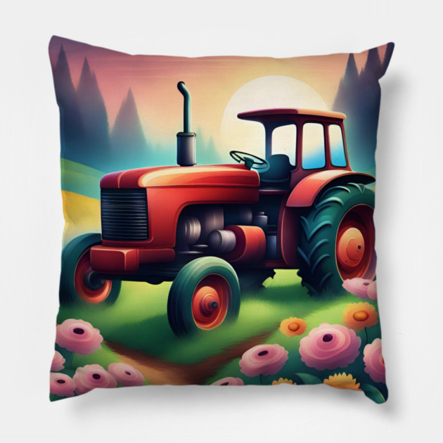Just a boy who loves tractors Pillow by BlackMeme94