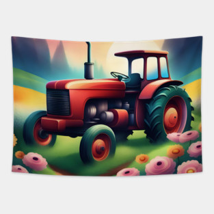 Just a boy who loves tractors Tapestry