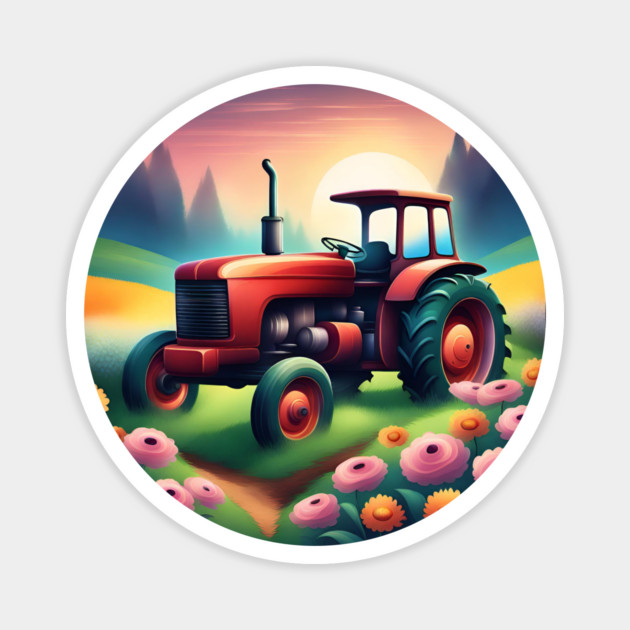 Just a boy who loves tractors Magnet by BlackMeme94