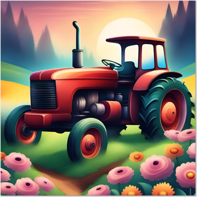 Just a boy who loves tractors Wall Art by BlackMeme94