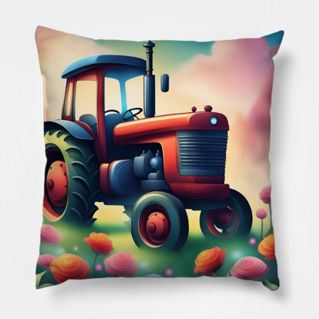 Just a boy who loves tractors Pillow by BlackMeme94