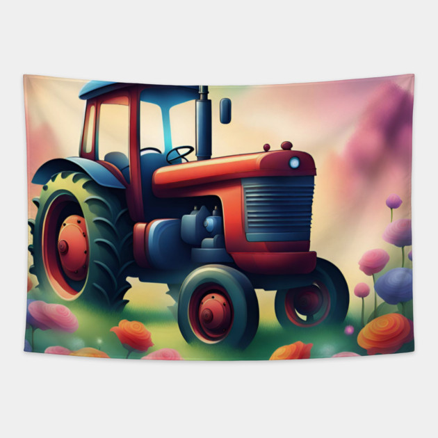 Just a boy who loves tractors Tapestry by BlackMeme94