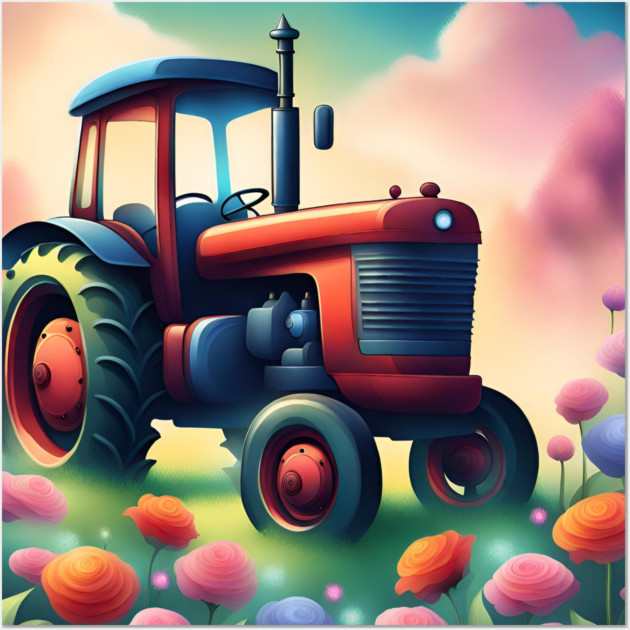 Just a boy who loves tractors Wall Art by BlackMeme94