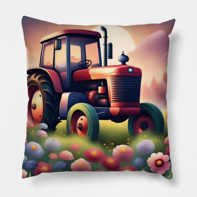 Just a boy who loves tractors Pillow by BlackMeme94