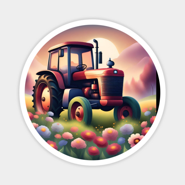 Just a boy who loves tractors Magnet by BlackMeme94