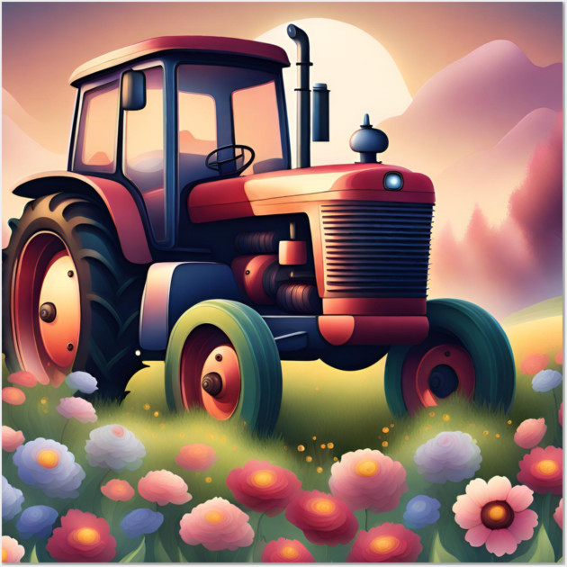 Just a boy who loves tractors Wall Art by BlackMeme94