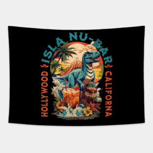 The dinosaur Tiki Isla Nu Bar Tropical Ddrinks Hollywood California Tapestry