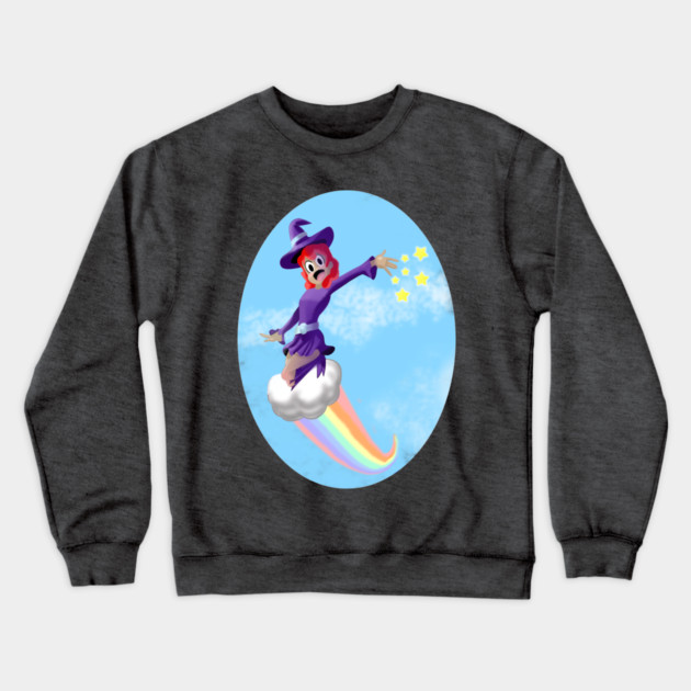 WITCH GIRL ON A CLOUD Crewneck Sweatshirt by droidmonkey