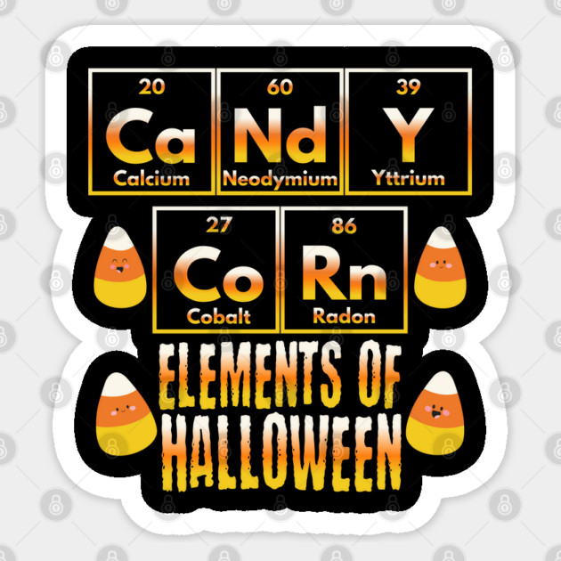 Candy Corn Periodic Table of Elements design Sticker by Luxinda