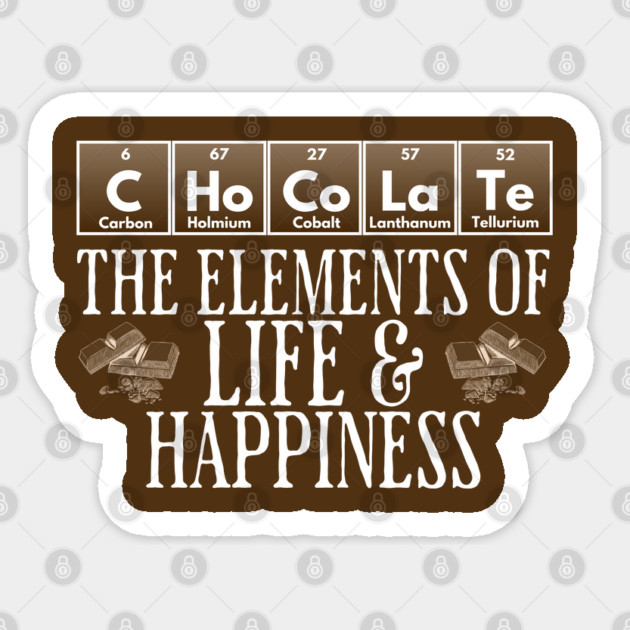 Chocolate Periodic Table of Elements design Sticker by Luxinda