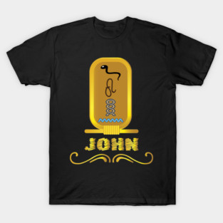 JOHN-American names in hieroglyphic letters-JOHN, name in a Pharaonic Khartouch-Hieroglyphic pharaonic names T-Shirt