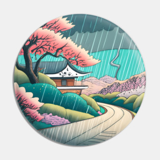 Old abandoned Traditional Japanese house Minka Drawing Pin