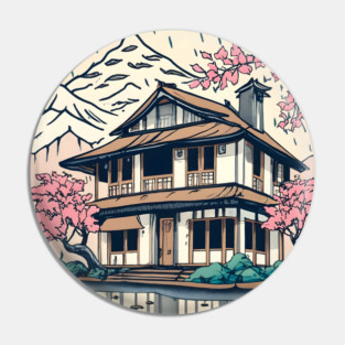 Old abandoned Traditional Japanese house Minka Drawing Pin