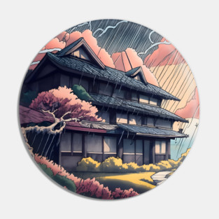Old abandoned Traditional Japanese house Minka Drawing Pin