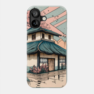 Old abandoned Traditional Japanese house Minka Drawing Phone Case