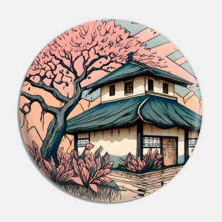 Old abandoned Traditional Japanese house Minka Drawing Pin