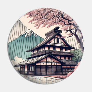 Old abandoned Traditional Japanese house Minka Drawing Pin
