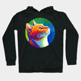 Psychedelic Rainbow Tabby Cat Hoodie