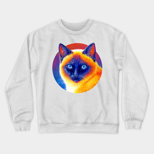 Jewel of the Orient Colorful Siamese Cat Crewneck Sweatshirt