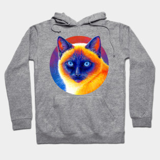 Jewel of the Orient Colorful Siamese Cat Hoodie